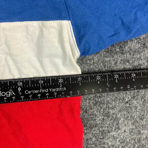 Espace Sport Polo Shirt Mens XL Blue Red White Colorblock Short Sleeve Casual - Picture 5 of 7